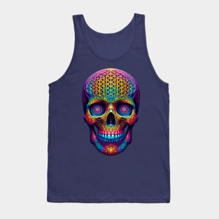 sacred geometry skull Tank Top